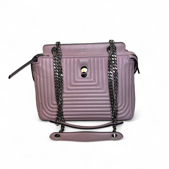 FENDI Dotcom Click Quilted Chain Shoulder Bag Peonia Pink (w detachable pouch) - Picture 16 of 16